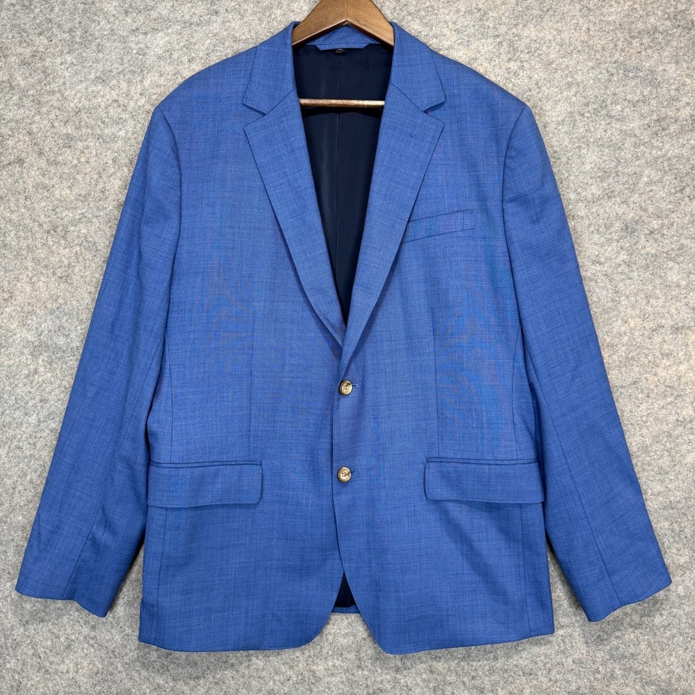 Bonobos Athletic Fit Blazer Sport Coat Jacket Mens 44 R Royal Blue Woven Wool